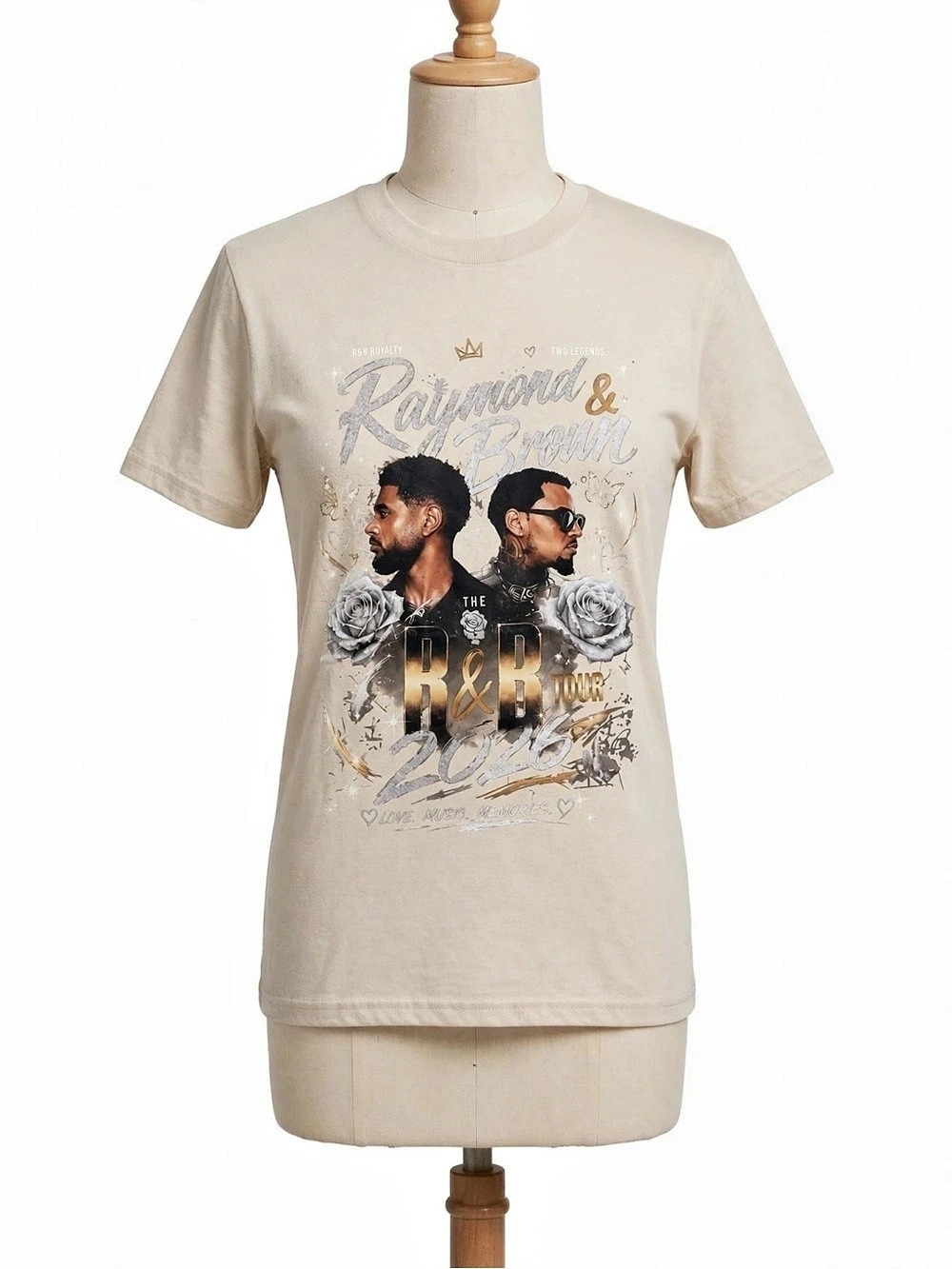 3-Pack | R&B Tour 2026 Graphic Tee Size S Black White Cream Gildan NWT